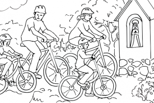 Rodzina na rowerach